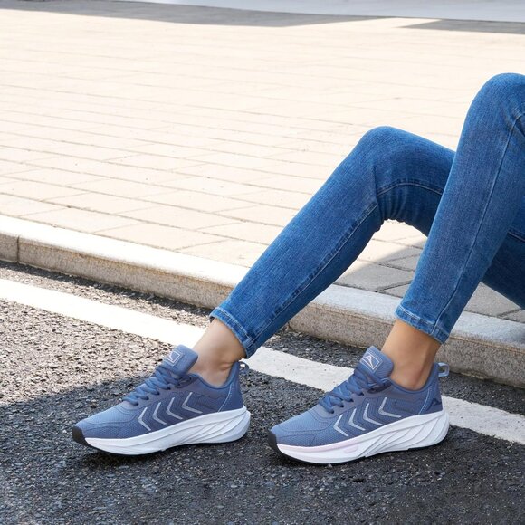 Women's Blue Breathable Tennis Shoes Non-Slip Sneakers for Walking & Workout - Picture 7 of 7